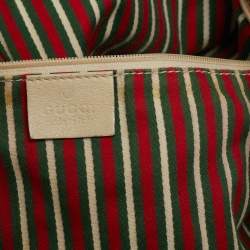 مملوكة مسبقًا Gucci Britt Beige/Off White GG Canvas and Leather Tote