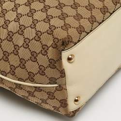 مملوكة مسبقًا Gucci Britt Beige/Off White GG Canvas and Leather Tote