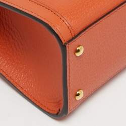 Pre Owned Gucci Diana Mini Orange Leather Tote