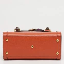 Pre Owned Gucci Diana Mini Orange Leather Tote