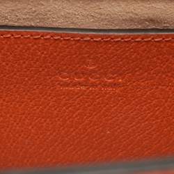 Pre Owned Gucci Diana Mini Orange Leather Tote