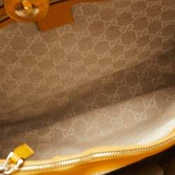 Pre Owned Gucci Bamboo Handle Mustard Leather Tote