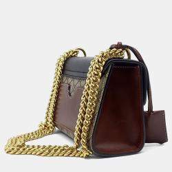 Pre Owned Gucci Black Brown Coated Canvas and Leather Supreme Shoulder Bag