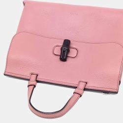 Pre Owned Gucci Pink Leather Daily Tote and Shoulder Bag