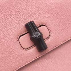 Pre Owned Gucci Pink Leather Daily Tote and Shoulder Bag
