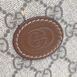 Pre Owned حقيبة كتف وغوتشي حقيبة يد بيج بني PVC شعار G متداخل