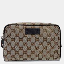 مملوكة مسبقًا Gucci Beige Fabric Jacquard Hip Sack