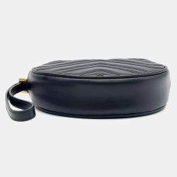 Pre Owned Gucci Black Leather Marmont Pouch