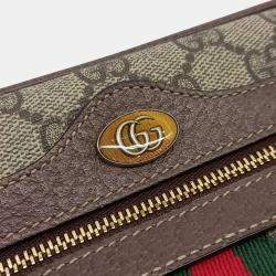 مملوكة مسبقًا Gucci Beige Brown PVC Ophidia Supreme Mini Crossbody Bag