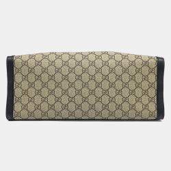 مملوكة مسبقًا Gucci Beige Black PVC Supreme Padlock Shoulder Bag