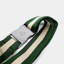 مملوكة مسبقًا Gucci Beige Green Fabric Two-Pocket Hip Sack