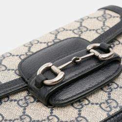 مملوكة مسبقًا Gucci Brown Small GG Supreme Horsebit 1955 Crossbody