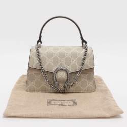 مملوكة مسبقًا Gucci Dionysus Mini Beige GG Supreme Canvas Top Handle Bag