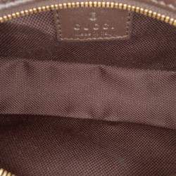 Pre Owned Gucci Brown Gucci Mini GG Supreme Moon Side Web Shoulder Bag