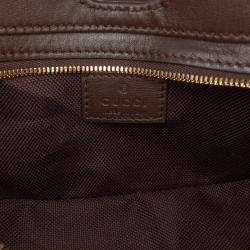 Pre Owned Gucci Brown Gucci Mini GG Supreme Moon Side Web Shoulder Bag