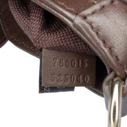 Pre Owned Gucci Brown Gucci Mini GG Supreme Moon Side Web Shoulder Bag