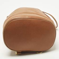 مملوكة مسبقًا حقيبة ظهر غووتشي بامبو جلد بني بحبل للكتف