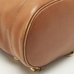 مملوكة مسبقًا حقيبة ظهر غووتشي بامبو جلد بني بحبل للكتف