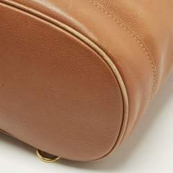 مملوكة مسبقًا حقيبة ظهر غووتشي بامبو جلد بني بحبل للكتف