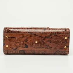 مملوكة مسبقًا حقيبة يد غوتشي ديانا صغيرة باي�ثون بني بمقبض بامبو