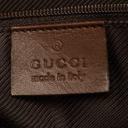 مملوكة مسبقًا حقيبة يد غوتشي كانفاس GG جلد بيج/بني بحبل غلق