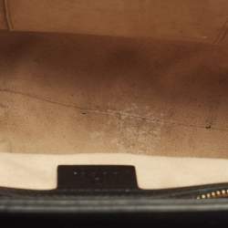 Pre Owned حقيبة يد علوية جلد غوتشيسما سوداء صغيرة قفل غوتشي