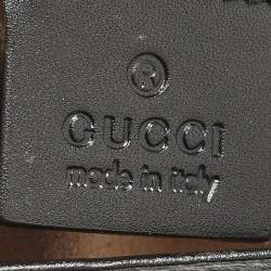 Pre Owned حقيبة يد علوية جلد غوتشيسما سوداء صغيرة قفل غوتشي