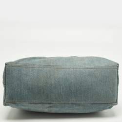 Pre Owned حقيبة كتف غوتشي سوهو متوسطة من الدنيم الأزرق بسلسلة