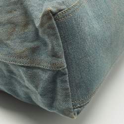 Pre Owned حقيبة كتف غوتشي سوهو متوسطة من الدنيم الأزرق بسلسلة