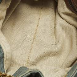 Pre Owned حقيبة كتف غوتشي سوهو متوسطة من الدنيم الأزرق بسلسلة