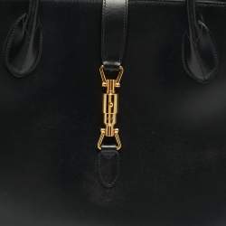 Pre Owned حقيبة يد غوتشي جاكي 1961 جلد أسود