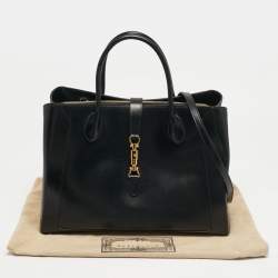 Pre Owned حقيبة يد غوتشي جاكي 1961 جلد أسود