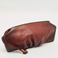 مملوكة مسبقًا Gucci Pleated Ombre Brown Leather Long Clutch