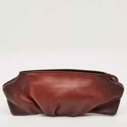 مملوكة مسبقًا Gucci Pleated Ombre Brown Leather Long Clutch