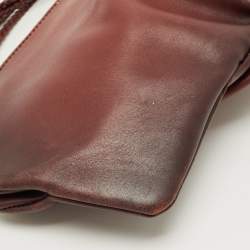 مملوكة مسبقًا Gucci Pleated Ombre Brown Leather Long Clutch