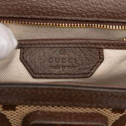 مملوكة مسبقًا Gucci Brown Small Jumbo GG Canvas Bamboo 1947 Top Handle Bag