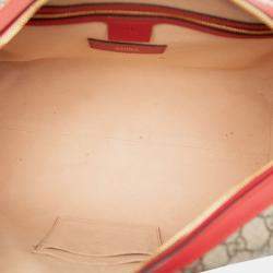 مملوكة مسبقًا Gucci Brown Medium GG Supreme Embroidered Satchel