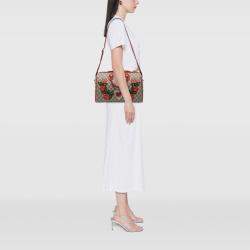 مملوكة مسبقًا Gucci Brown Medium GG Supreme Embroidered Satchel