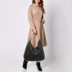 مملوكة مسبقًا حقيبة هوبو غووتشي سوفت جاكي جلد أسود