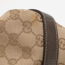 Pre Owned حقيبة هوبو غوتشي آبي متوسطة كانفاس GG معدني/بيج وجلدي