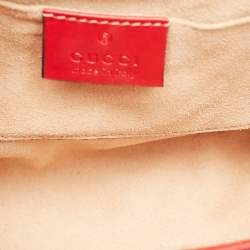 مملوكة مسبقًا حقيبة كتف غوتشي غوتشيسيما جلد أحمر قفل صغيرة