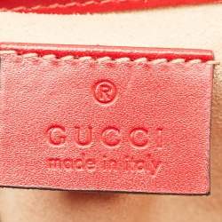 مملوكة مسبقًا حقيبة كتف غوتشي غوتشيسيما جلد أحمر قفل صغيرة