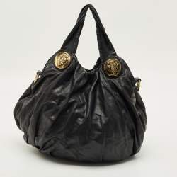 مملوكة مسبقًا Gucci Embroidered Hysteria Black Leather Hobo