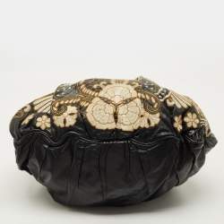 مملوكة مسبقًا Gucci Embroidered Hysteria Black Leather Hobo