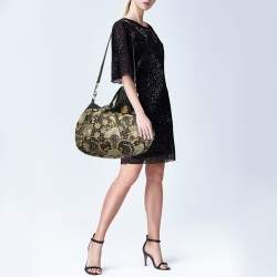 مملوكة مسبقًا Gucci Embroidered Hysteria Black Leather Hobo