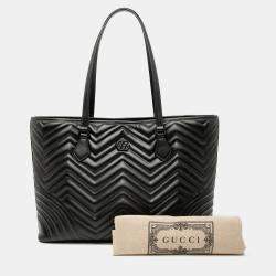 مملوكة مسبقًا حقيبة جلد ماتيلسّيه جي جي سوداء غوتشي مارمونت