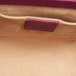 مملوكة مسبقًا حقيبة كتف غوتشي قفل جلد غوتشيسما وردي صغيرة