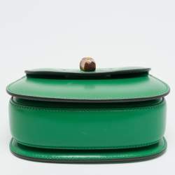 مملوكة مسبقًا Gucci 1947 Bamboo Mini Green Leather Top Handle Bag