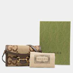 Pre Owned Gucci Brown Mini Jumbo GG Canvas Horsebit 1955 Crossbody