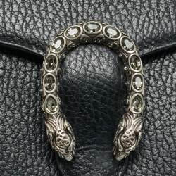 مملوكة مسبقًا Gucci Crystal Dionysus Black Leather Wallet On Chain